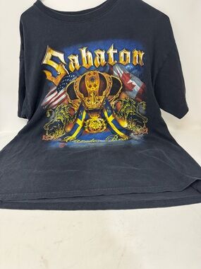 Sabaton band Black Graphic Tee - Swedish empire tour 2012 preowned sz L